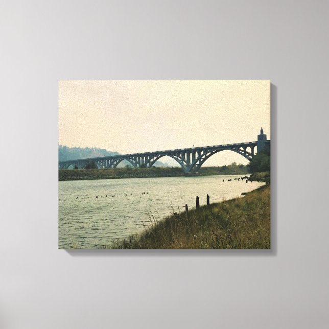 Lienzo Puente Patterson, Gold Beach, Oregon (Anverso)