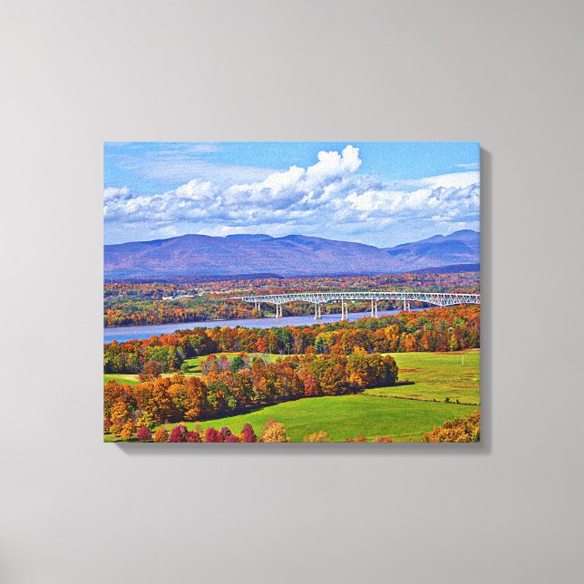 Lienzo Puente Rhinecliff en otoño (Anverso)