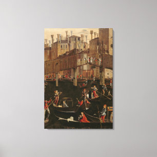 Lienzo Puente Rialto de madera, del milagro de los Reli