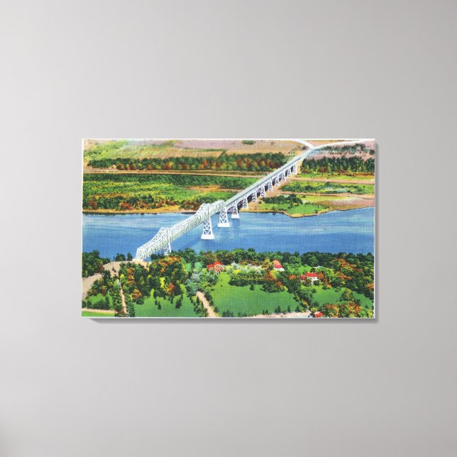 Lienzo Puente Rip Van Winkle sobre el río Hudson (Anverso)