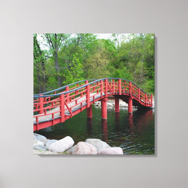 Lienzo Puente Rojo Sobre Agua (Anverso)