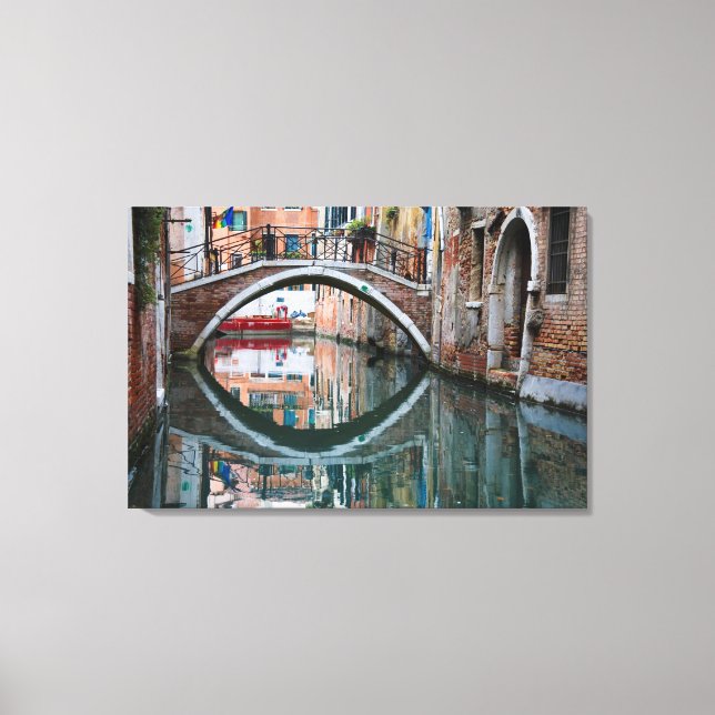 Lienzo Puente sobre el canal de Venecia (Anverso)