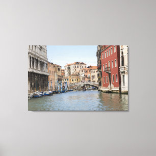 Lienzo Puente sobre un canal, Gran Canal, Venecia, Italia