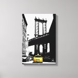 Lienzo Puente Yellow Taxi Brooklyn de Nueva York<br><div class="desc">Nueva York Taxi Amarillo Puente Brooklyn Pop Art Canvas Art Print.</div>