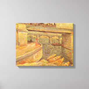 Lienzo Puentes de Vincent van Gogh a través del Asnieres 