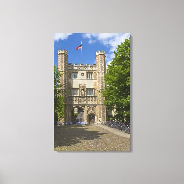 Lienzo Puerta al Trinity College y filas de bicicletas, (Anverso)