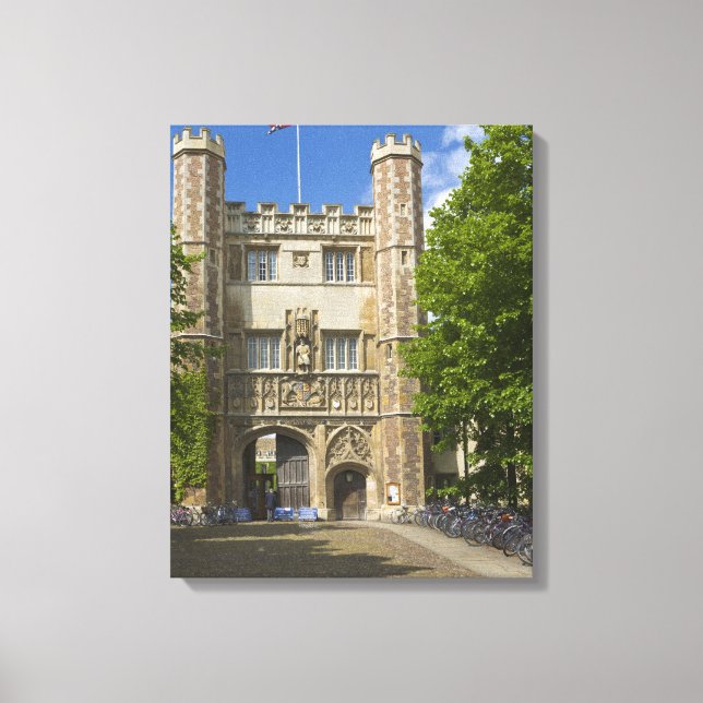 Lienzo Puerta al Trinity College y filas de bicicletas, (Anverso)