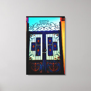 Lienzo Puerta Azul