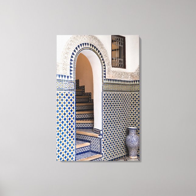 Lienzo Puerta con azulejos marroquíes (Anverso)