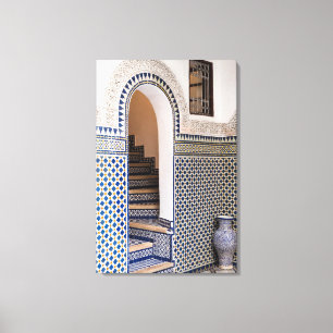 Lienzo Puerta con azulejos marroquíes