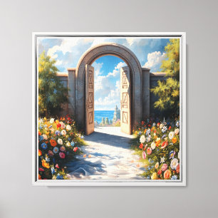 Lienzo Puerta de camino espiritual 12x12 Intenciones posi