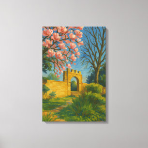 Lienzo Puerta de la Blossom - Pintura de jardín encantada