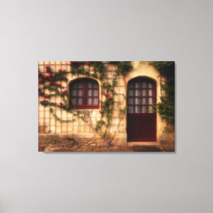 Lienzo Puerta de la cabaña rosa