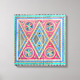 Lienzo Puerta de madera tribal del triángulo de Najd