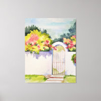 Puerta del Jardín con Arcos de Acuarela