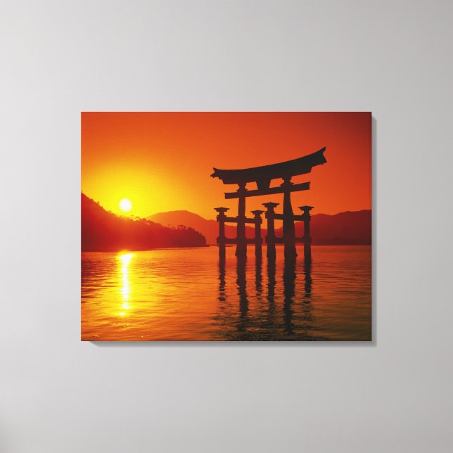 Lienzo Puerta O-Torii, santuario de Itsukushima, Miyajima (Anverso)