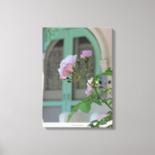 Lienzo Puerta verde y Rosa - Viñedo de Martha