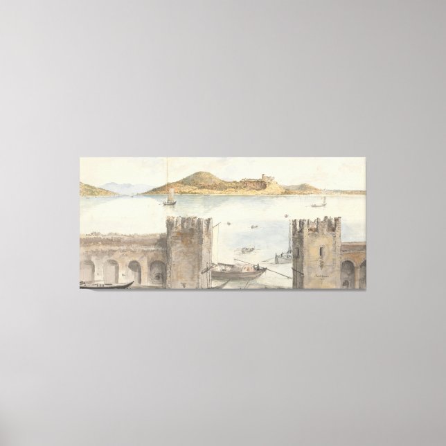 Lienzo Puerto de Arona (1795) Charles Gore (Anverso)