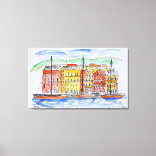 Lienzo Puerto de Bastia Córcega, Francia