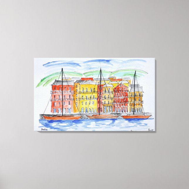 Lienzo Puerto de Bastia | Córcega, Francia (Anverso)