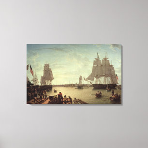 Lienzo Puerto de Boston del muelle de la constitución