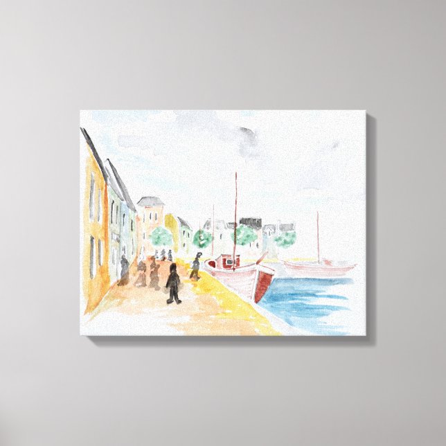 Lienzo Puerto de Concarneau | Bretaña, Francia (Anverso)