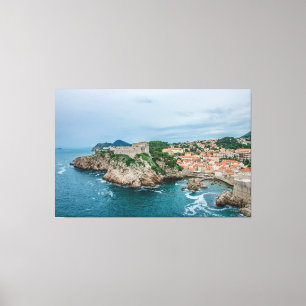 Lienzo Puerto de Dubrovnik y centro de la ciudad