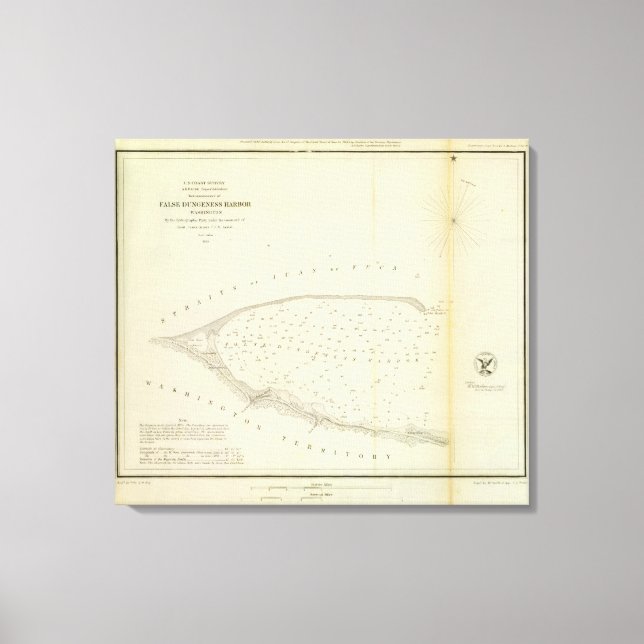 Lienzo Puerto de la Falsa Dungeness, Wash (Anverso)