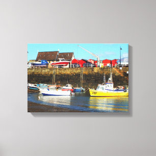 Lienzo Puerto de Rozel con marea baja, Jersey