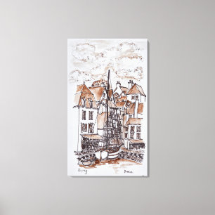 Lienzo Puerto de Saint-Goustan, Auray  Bretaña, Francia