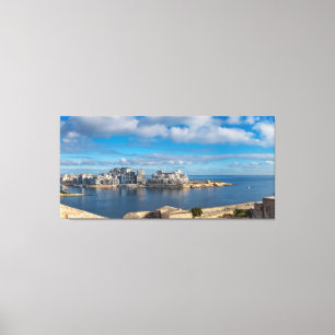 Lienzo Puerto de Sliema y rascacielos de Malta