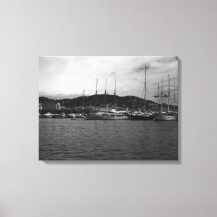 Lienzo Puerto del Principado de Mónaco Vintage