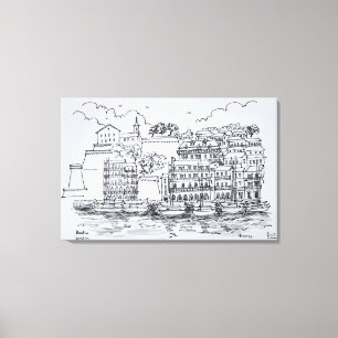 Lienzo Puerto fortificado de Bastia, Córcega, Francia