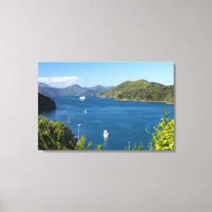 Lienzo Puerto Picton, Marlborough Sounds, Sur