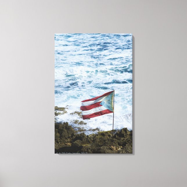 Lienzo Puerto Rico, Viejo San Juan, bandera de Puerto Ric (Anverso)