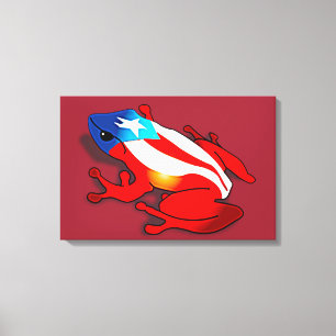 Lienzo Puertorrican Coqui con la bandera