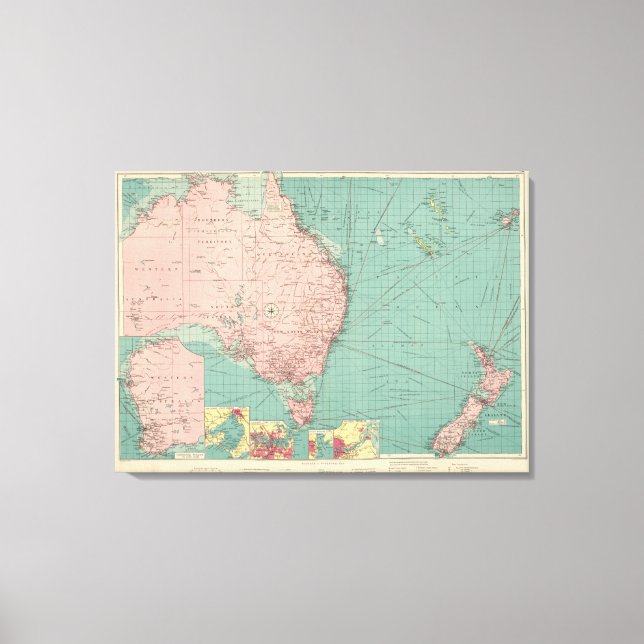 Lienzo Puertos de Australia y Nueva Zelanda (Anverso)