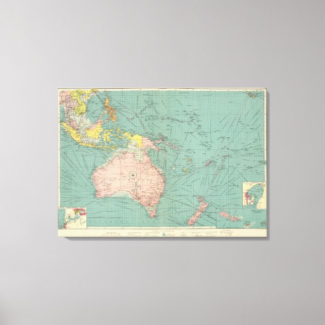 Lienzo Puertos de Australia y Polinesia (Anverso)
