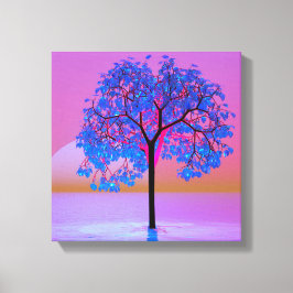 Lienzo Puesta de sol del árbol