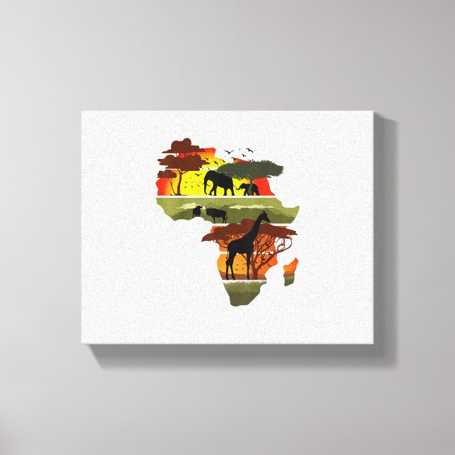 Lienzo Puesta de sol en el continente africano Safari Nat (Anverso)