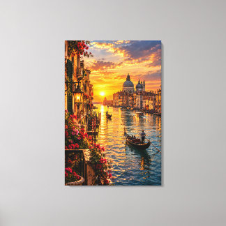 Lienzo Puesta de sol en el Gran Canal de Venecia Italia –