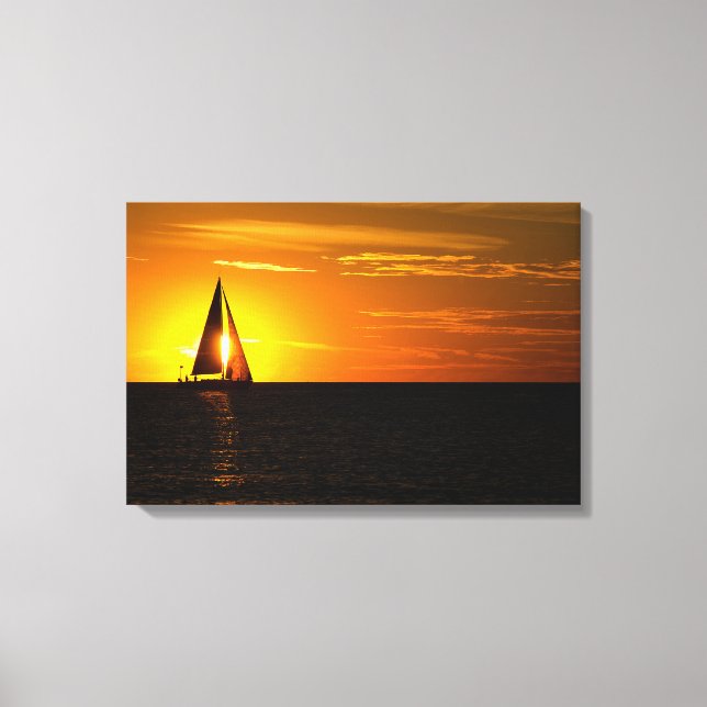 Lienzo puesta de sol en el lago (Anverso)