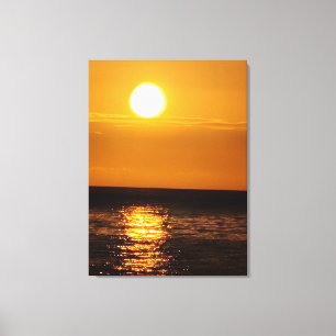 Lienzo Puesta de sol en el mar