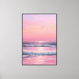 Lienzo Puesta de sol en el océano con reflejos de cielo p