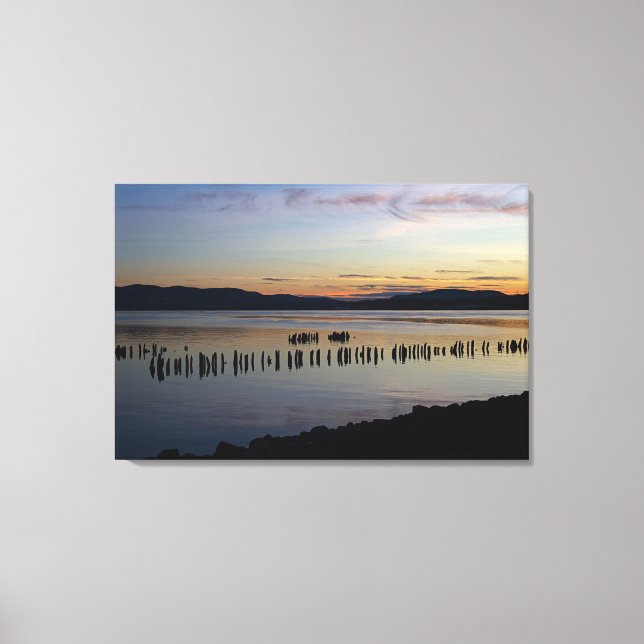 Lienzo Puesta de sol en el río (Anverso)