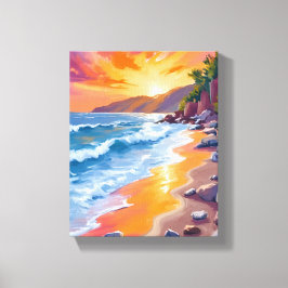 Lienzo Puesta de sol en Napili Bay Maui Hawaii Pintura
