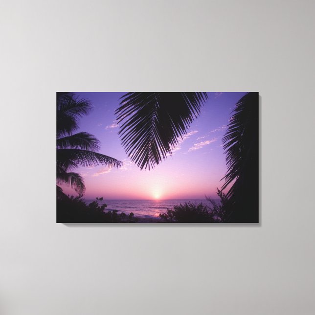 Lienzo Puesta de sol en West End, Cayman Brac, Islas Caim (Anverso)