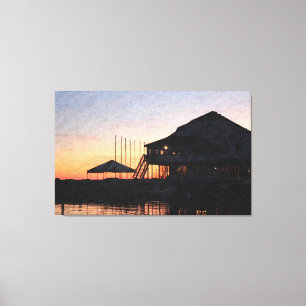 Lienzo puesta de sol junto al lago, Kingston, Ontario, al