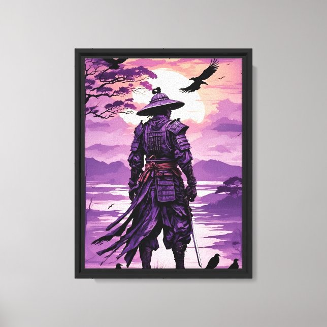 Lienzo Puesta de sol morada de Samurai - excéntrico guerr (Anverso)