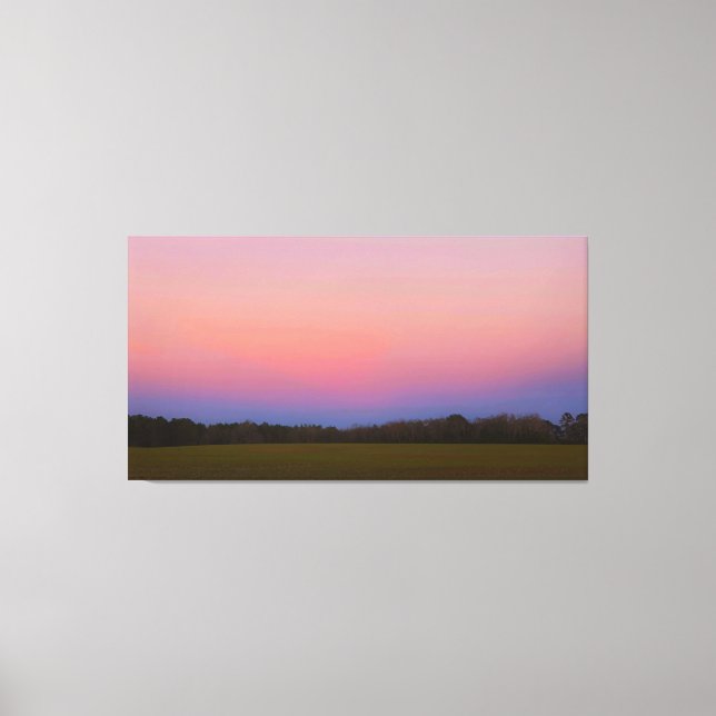 Lienzo Puesta de sol pacífica sobre pradera (Anverso)